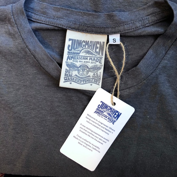 Jungmaven Malibu Muscle Tee size Small in Blue Heaven Hemp/Cotton Blend NWT - Picture 4 of 4